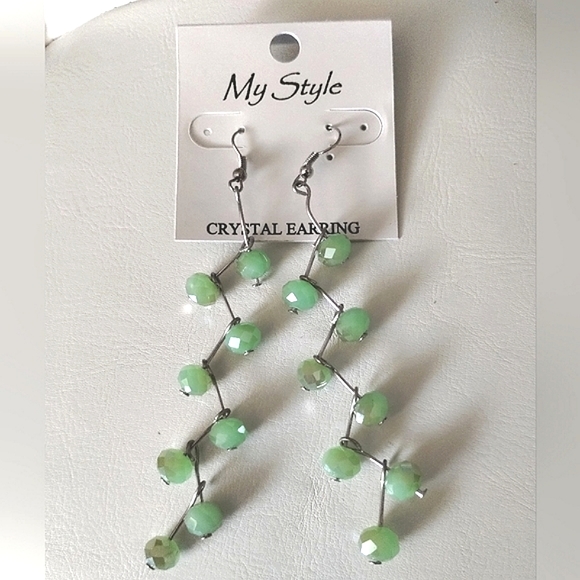 New Beaded Zig Zag Dangle Earrings - Picture 13 of 16